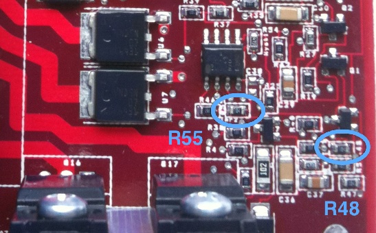 MicroSquirt board, R48 &amp; R55 locations?